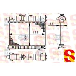 RADIATORE RAFFREDDAMENTO MOTORE MERCEDES CLASSE C CLK E 8MK376710271 BEHR HELLA