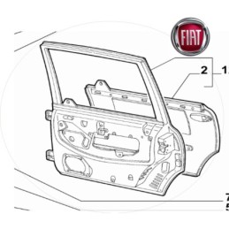 FIAT MULTIPLA PORTA POSTERIORE SINISTRA NUOVO ORIGINALE 51734617 51734615