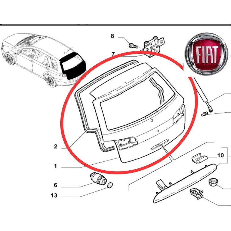 51804192 PORTELLONE POSTERIORE COMPLETO FIAT CROMA 3° SERIE