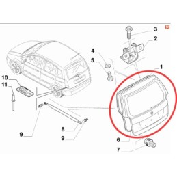 51833881 LANCIA MUSA DA 2007 A 2011 PORTELLONE POSTERIORE BAULE NUOVO ORIGINALE