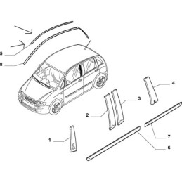 MODANATURA TETTO SINISTRA FIAT IDEA / LANCIA MUSA 735359232