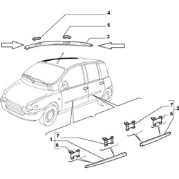 MODANATURA SINISTRA TETTO FIAT MULTIPLA 735253885