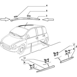 MODANATURA DESTRA TETTO FIAT MULTIPLA 735253886