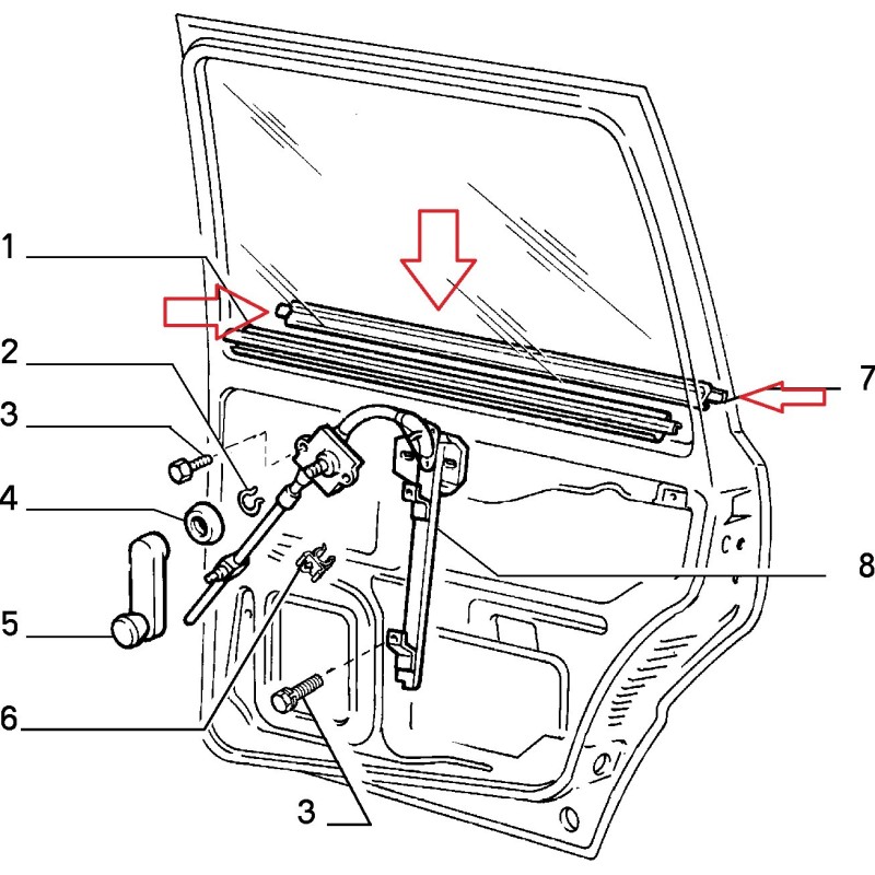 RASCHIAVETRO DESTRO FIAT UNO ORIGINALE 7556901