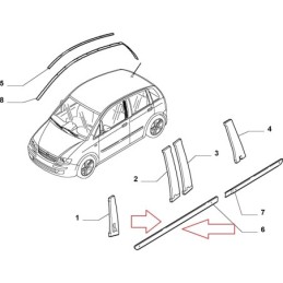 MODANATURA SPORTELLO ANTERIORE SINISTRO FIAT IDEA ORIGINALE 735369041