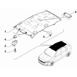 Rivestimento Tetto per Fiat Tipo Originale 735670133