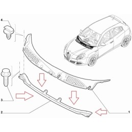 GRIGLIA ARIA ANTERIORE SOTTOPARABREZZA ALFA ROMEO GIULIETTA 50513405