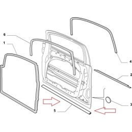 GUARNIZIONE PORTA LATERALE ANTERIORE FIAT IDEA / LANCIA MUSA ORIGINALE 51801792