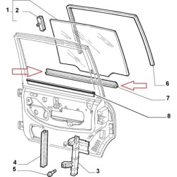 RASCHIAVETRO POSTERIORE DESTRO ESTERNO FIAT MULTIPLA 51758061