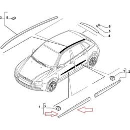 MODANATURA PORTA ANTERIORE SINISTRA FIAT STILO 5/P ORIGINALE 735314526