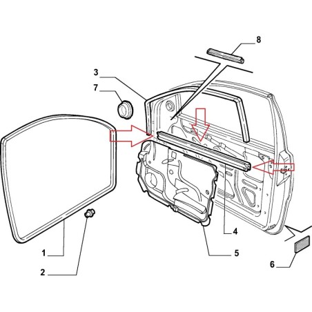 RASCHIAVETRO ESTERNO ANTERIORE DESTRO FIAT PUNTO 46523438