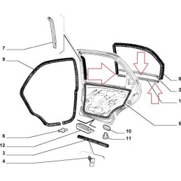 RASCHIAVETRO INTERNO POSTERIORE DESTRO FIAT PALIO / SIENA 46418308