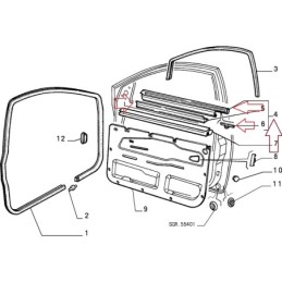 RASCHIAVETRO ESTERNO PORTA ANTERIORE DESTRA FIAT TIPO / TEMPRA 7642622