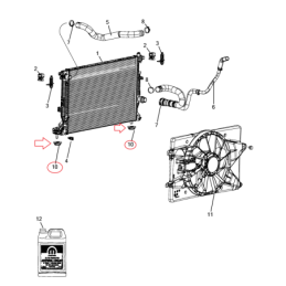 BOCCOLA ELASTICA RADIATORE PARTE INFERIORE JEEP CHEROKEE / COMPASS