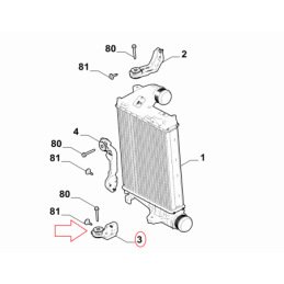 Supporto inferiore radiatore intercooler CITROEN JUMPY / OPEL ZAFIRA ORIGINALE 9806542080