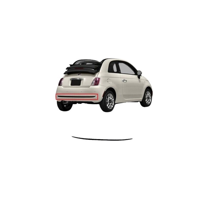 PROFILO NERO PARAURTI POSTERIORE PER FIAT 500 dal 2007 735455224