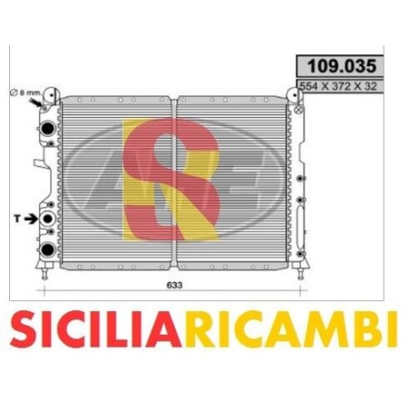 Radiatore Motore Fiat Tempra / Tipo Lancia Dedra / Delta  AHE 109.035